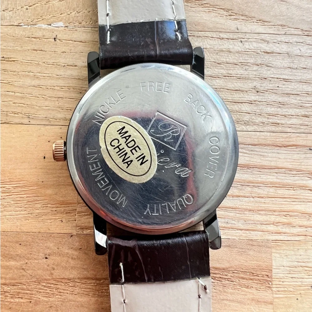Riviera ladies gold tone black dress Watch NEW BATTERY
